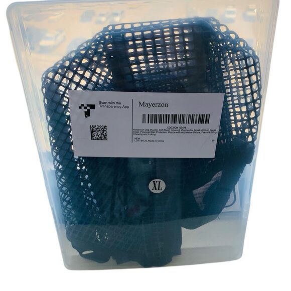 Mayerzon Dog Muzzle, Soft Mesh Large Dogs in Black Size: XL (12.5”-13.75”) New - Picture 2 of 4